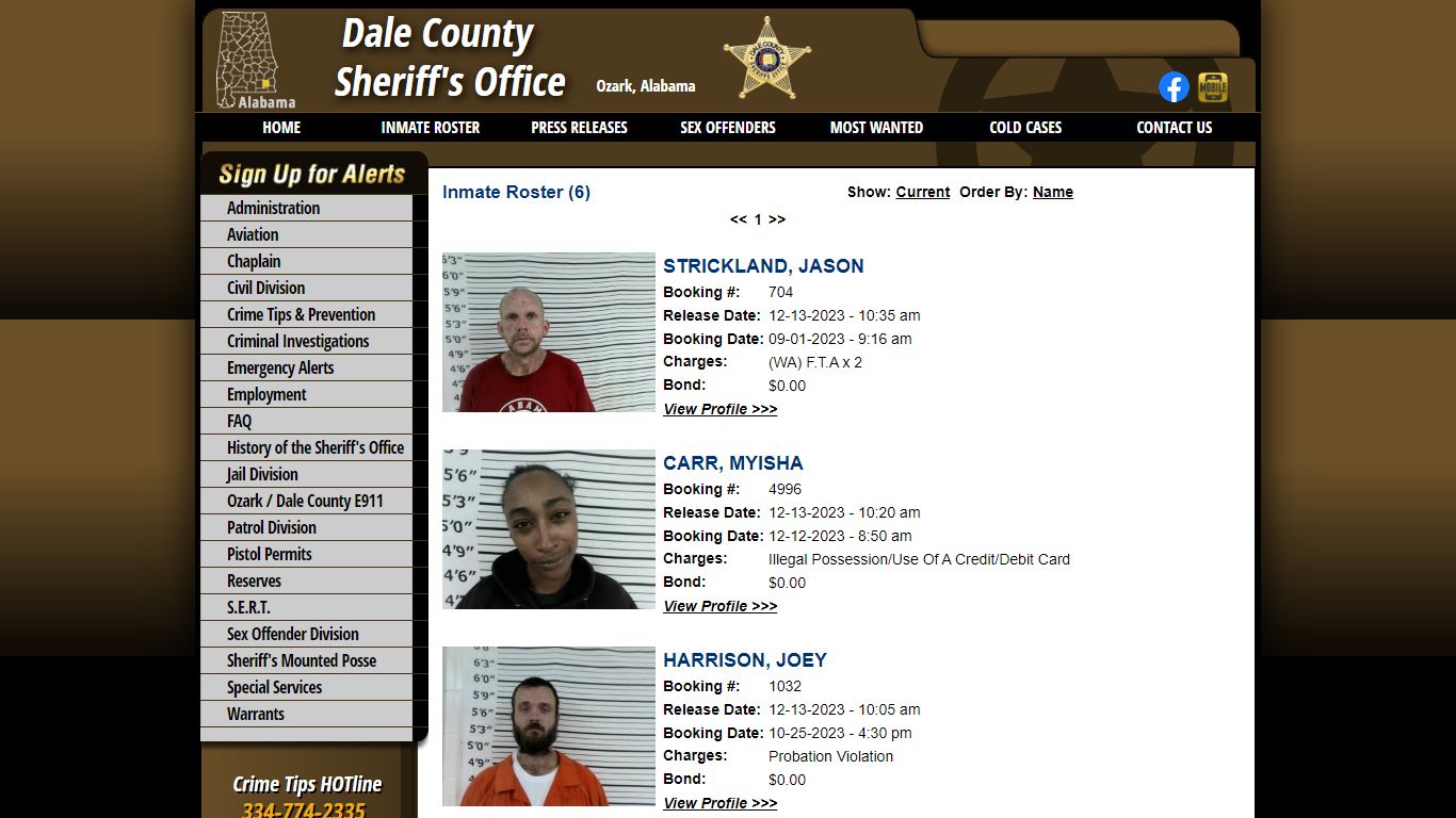 Inmate Roster - Released Inmates Booking Date Descending - Dale County ...